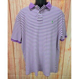 Polo Ralph Lauren Mens Polo XL Purple & White Striped Shirt Cotton
